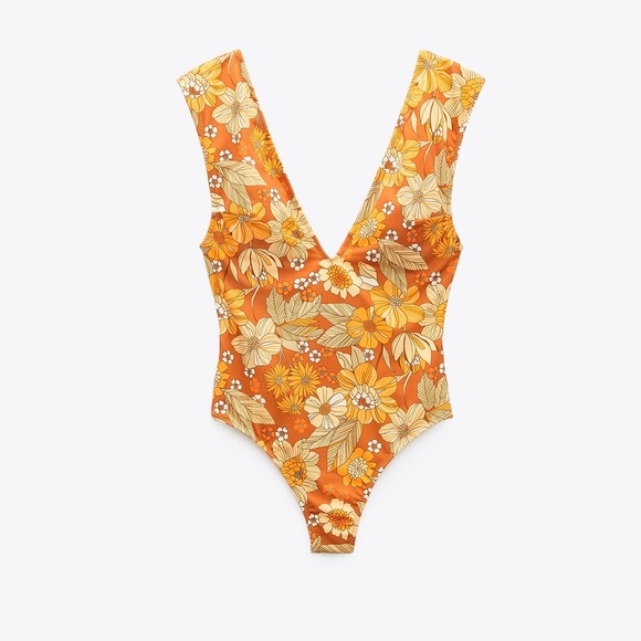 NWT ZARA FLORAL PRINTED SWIMSUIT - Picture 2 of 6